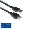 ACT AC3040 | USB 2.0 Kabel | USB-A naar USB-A | 1.8m | Zwart