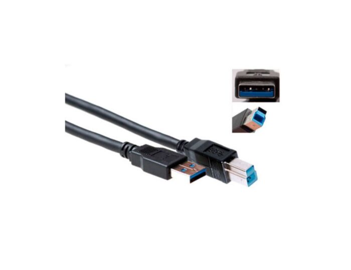 ACT SB3019 | USB 3.2 Gen 1 Kabel | USB-A naar USB-B | 2m | Zwart ACT SB3019 | USB 3.2 Gen 1 Kabel | USB-A naar USB-B | 2m | Zwart