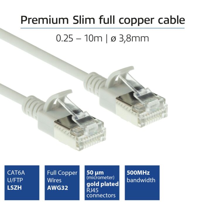 ACT netwerkkabel | Cat6a | U/FTP (STP) | 2 m | Grijs | DC7002 ACT netwerkkabel | Cat6a | U/FTP (STP) | 2 m | Grijs | DC7002