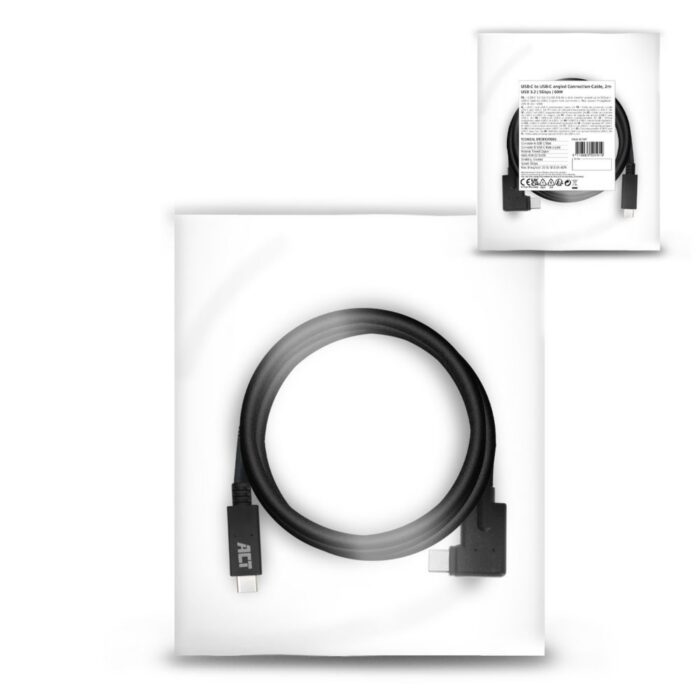 ACT AC7407 | USB 3.2 Gen 1 Kabel | USB-C naar USB-C | 2m | Zwart ACT AC7407 | USB 3.2 Gen 1 Kabel | USB-C naar USB-C | 2m | Zwart