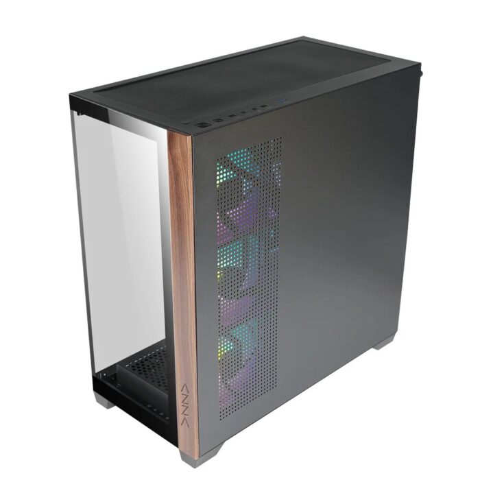 Case Azza Neptun 491 | Midi Tower | RGB | Zwart en Hout Case Azza Neptun 491 | Midi Tower | RGB | Zwart en Hout