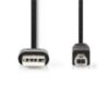 Nedis CCGT60100BK20 | USB 2.0 | USB-A naar USB-B | 2m | Zwart
