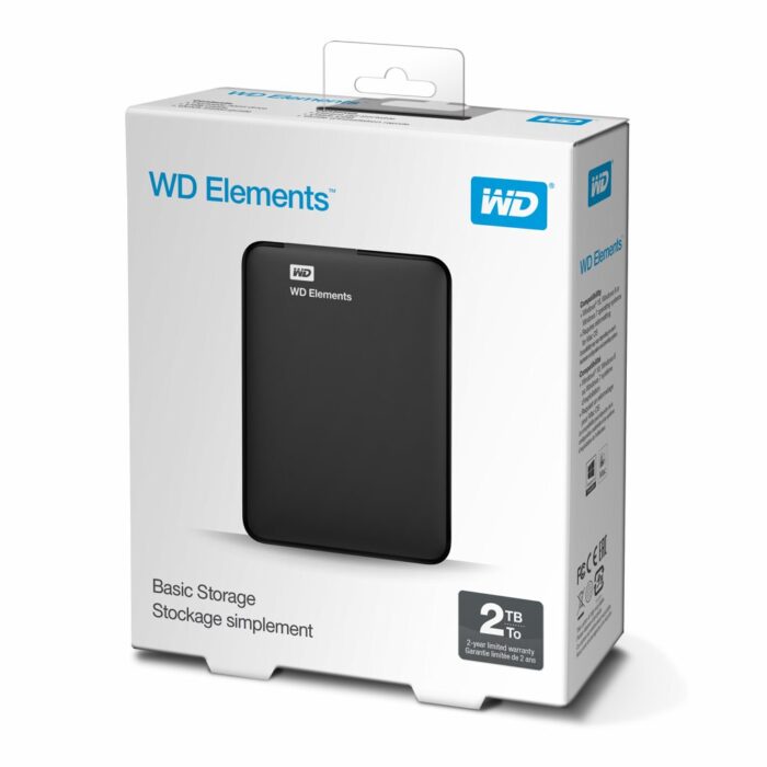 WD Elements Portable Externe Harde Schijf | 2TB | USB 3.2 | Zwart WD Elements Portable Externe Harde Schijf | 2TB | USB 3.2 | Zwart