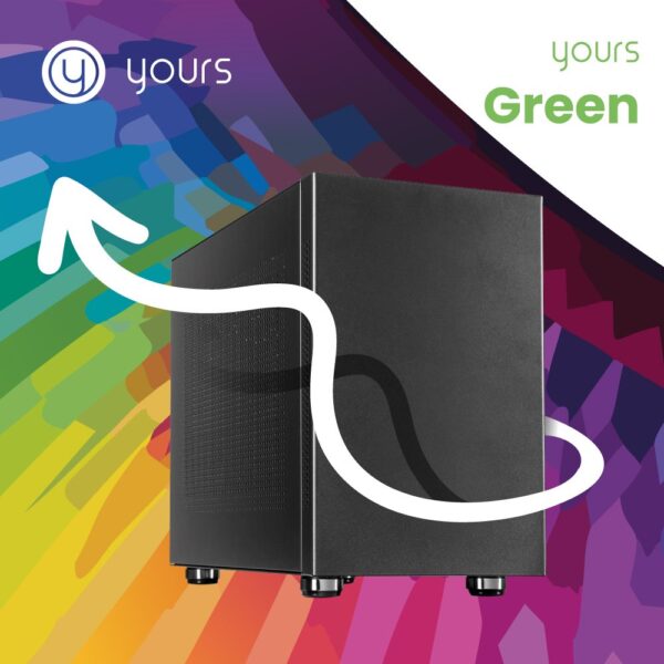 YOURS GREEN | AMD Ryzen 5 5500GT | 16GB RAM | 1TB SSD | HDMI | Windows 11 Professional | Small Form Factor Behuizing