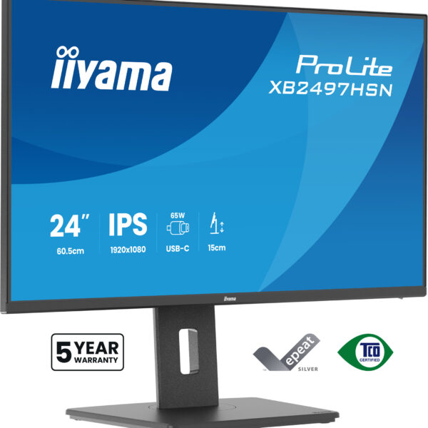 iiyama ProLite XB2497HSN-B1 monitor 24" Full HD USB-C