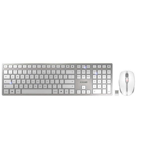 CHERRY DW 9100 SLIM - Desktop set - Wireless - QWERTY - Silver/White