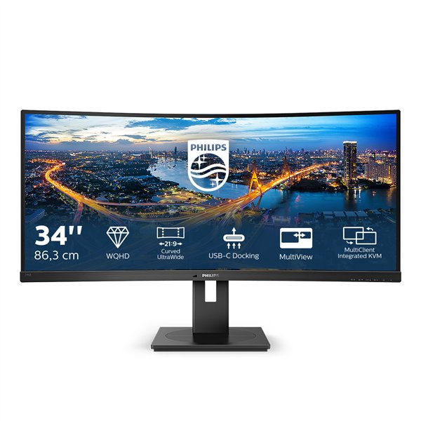 Philips B-Line 34 inch UltraWide Quad HD VA LED Monitor USB-C