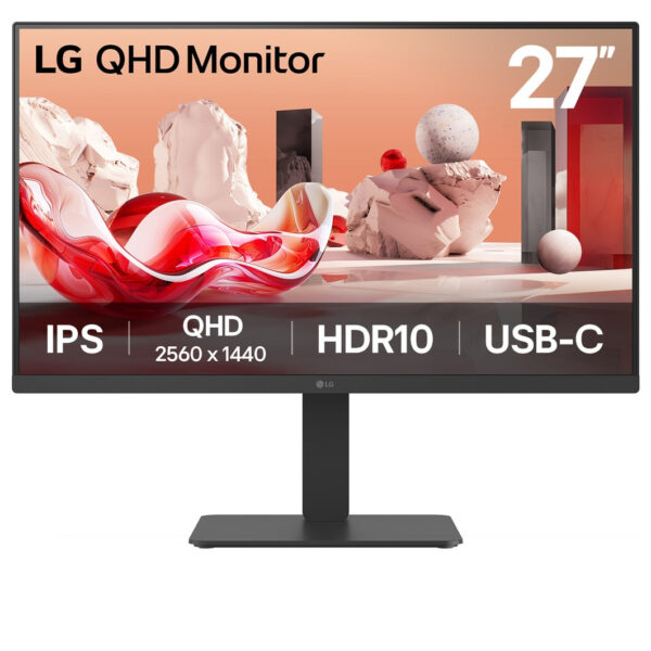 LG 27BA65QB-B IPS LED Monitor 27" QHD USB-C Pivot HAS Zwart