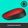 Logitech M171 | Draadloze Muis | Links- en Rechtshandig | RF | 1000 DPI | Rood/Zwart