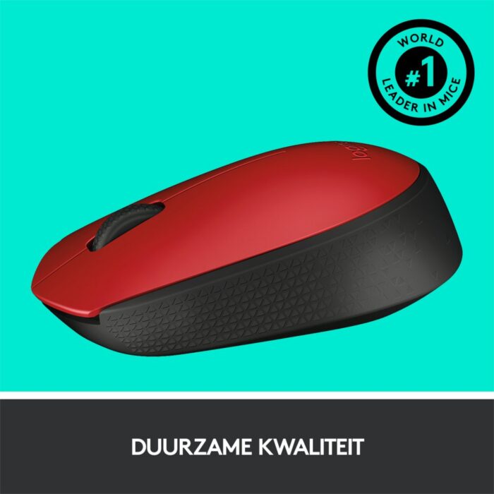 Logitech M171 | Draadloze Muis | Links- en Rechtshandig | RF | 1000 DPI | Rood/Zwart Logitech M171 | Draadloze Muis | Links- en Rechtshandig | RF | 1000 DPI | Rood/Zwart