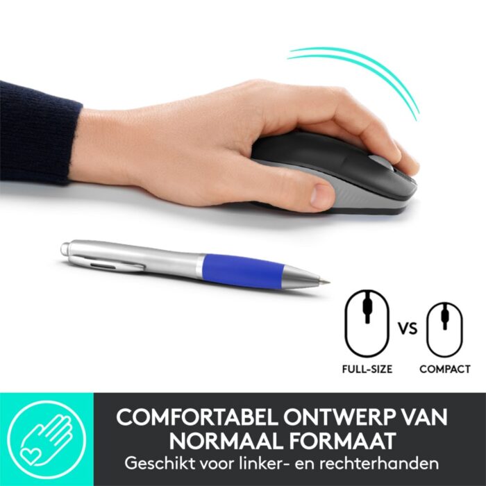 Logitech M190 | Draadloze Muis | Links- en Rechtshandig | RF | 1000 DPI | Grijs Logitech M190 | Draadloze Muis | Links- en Rechtshandig | RF | 1000 DPI | Grijs
