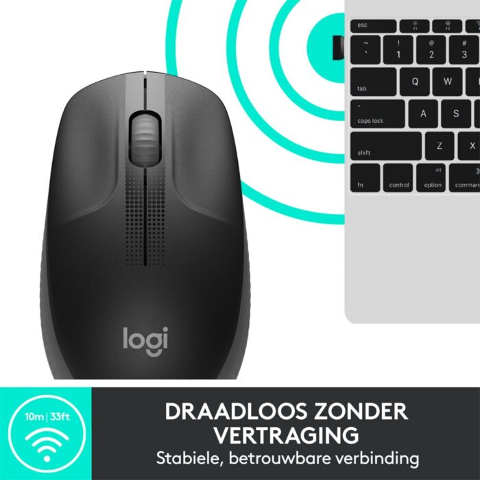 Logitech M190 | Draadloze Muis | Links- en Rechtshandig | RF | 1000 DPI | Zwart Logitech M190 | Draadloze Muis | Links- en Rechtshandig | RF | 1000 DPI | Zwart