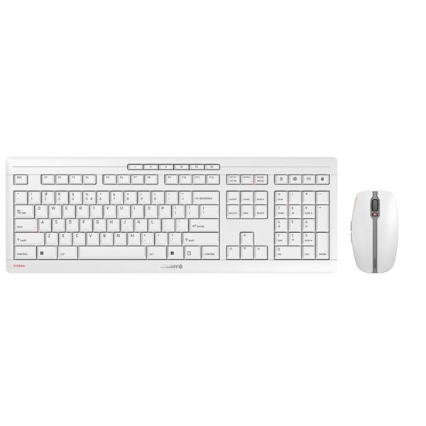 Cherry Stream Desktop Recharge | Draadloos Toetsenbord en Muis | Grijs | USB Receiver