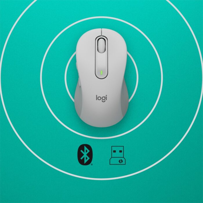 Logitech Signature M650 | Draadloze Muis | Rechtshandig | RF + Bluetooth | 2000 DPI | Wit Logitech Signature M650 | Draadloze Muis | Rechtshandig | RF + Bluetooth | 2000 DPI | Wit