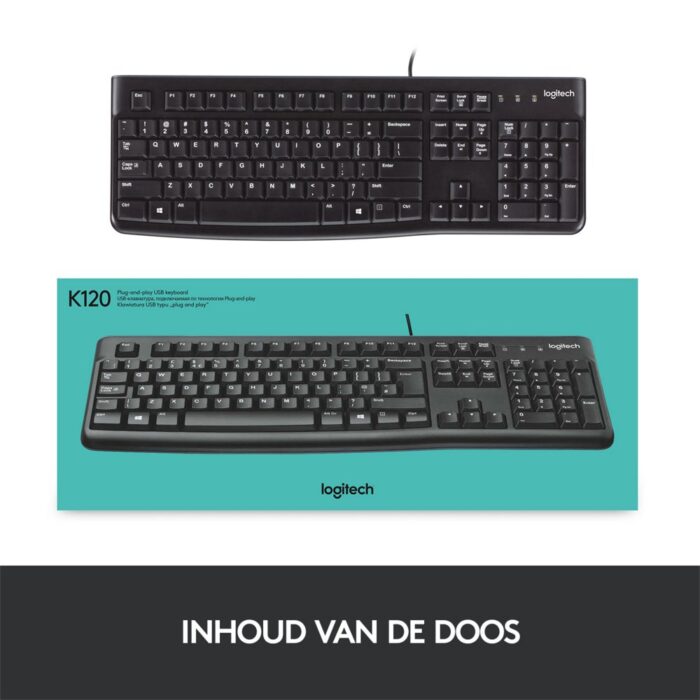 Logitech K120 | Zakelijk Bedraad Toetsenbord | QWERTY Logitech K120 | Zakelijk Bedraad Toetsenbord | QWERTY