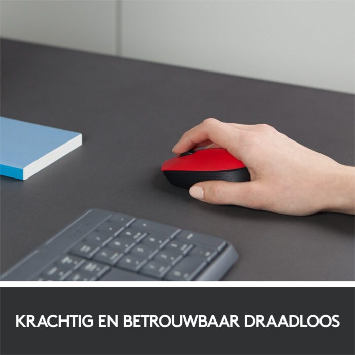 Logitech M171 | Draadloze Muis | Links- en Rechtshandig | RF | 1000 DPI | Rood/Zwart Logitech M171 | Draadloze Muis | Links- en Rechtshandig | RF | 1000 DPI | Rood/Zwart