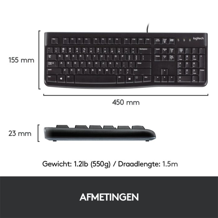 Logitech K120 | Zakelijk Bedraad Toetsenbord | QWERTY Logitech K120 | Zakelijk Bedraad Toetsenbord | QWERTY