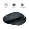 Logitech M720 Triathlon | Draadloze Muis | Rechtshandig | RF + Bluetooth | 1000 DPI | Zwart
