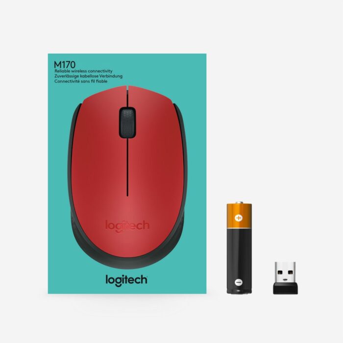 Logitech M171 | Draadloze Muis | Links- en Rechtshandig | RF | 1000 DPI | Rood/Zwart Logitech M171 | Draadloze Muis | Links- en Rechtshandig | RF | 1000 DPI | Rood/Zwart