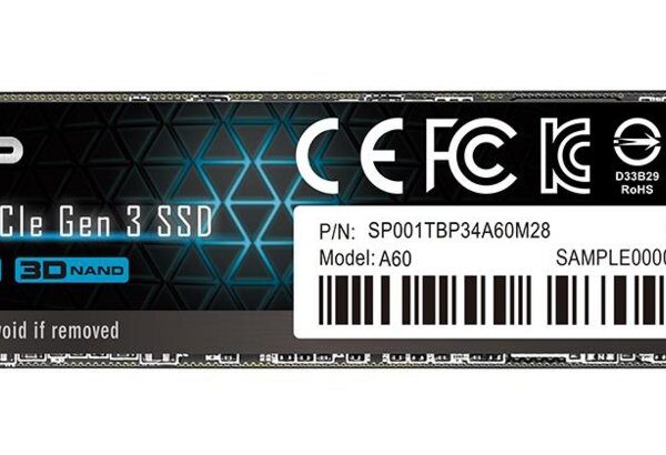 Silicon Power A60 | 1TB NVMe SSD | M.2 Gen3 | 2.200MB/s Lezen | 1.600MB/s Schrijven