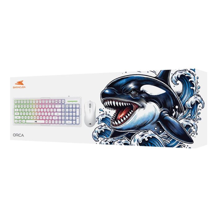 Baracuda ORCA RGB | Bekabeld Gaming Toetsenbord inclusief Muis | QWERTY | Wit Baracuda ORCA RGB | Bekabeld Gaming Toetsenbord inclusief Muis | QWERTY | Wit