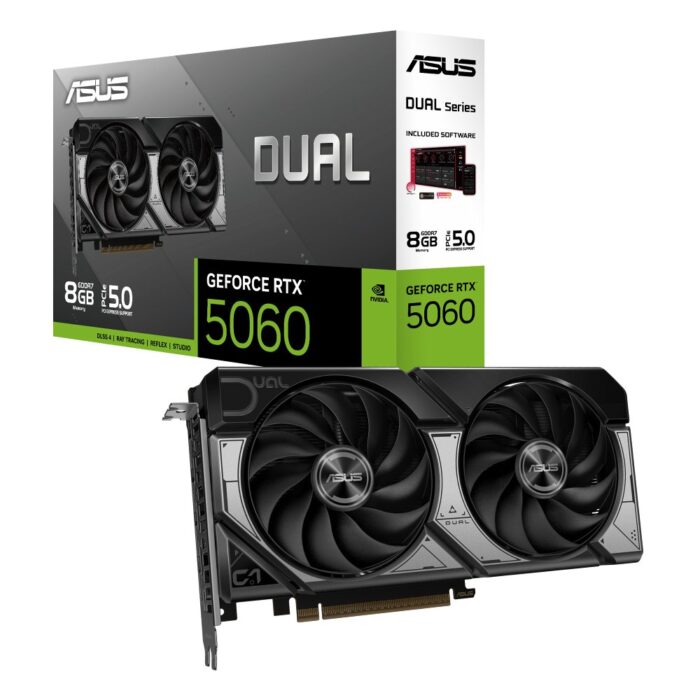 ASUS Dual GeForce RTX 5060 | 8GB GDDR7 | DLSS 4 | Videokaart | Nvidia GPU ASUS Dual GeForce RTX 5060 | 8GB GDDR7 | DLSS 4 | Videokaart | Nvidia GPU