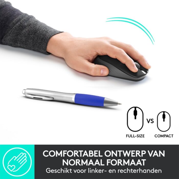 Logitech M190 | Draadloze Muis | Links- en Rechtshandig | RF | 1000 DPI | Zwart Logitech M190 | Draadloze Muis | Links- en Rechtshandig | RF | 1000 DPI | Zwart