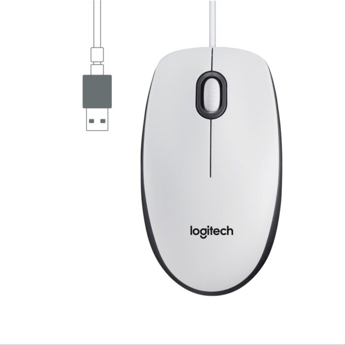 Logitech M100 | Bekabelde Muis | Links- en Rechtshandig | USB-A | 1000 DPI | Wit Logitech M100 | Bekabelde Muis | Links- en Rechtshandig | USB-A | 1000 DPI | Wit