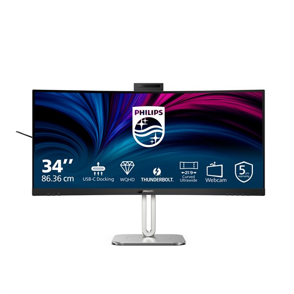 PHILIPS 6000 Series 34 inch Curved UltraWide Monitor 3440x1440 Thunderbolt 4