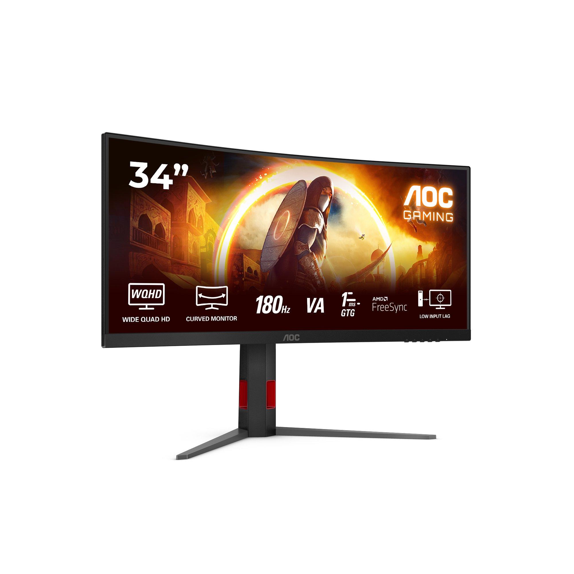 AOC G4 CU34G4 monitor zwart rood 34" 3440x1440 180Hz