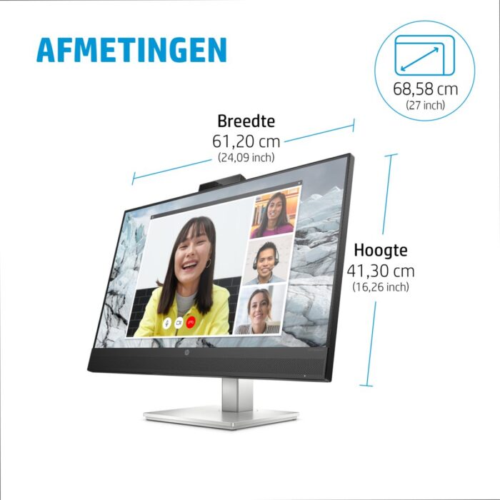 HP E27m G4 | 27" QHD IPS USB-C Conferentiemonitor met Webcam, Speakers en Microfoon | 75Hz | Zwart HP E27m G4 | 27" QHD IPS USB-C Conferentiemonitor met Webcam, Speakers en Microfoon | 75Hz | Zwart