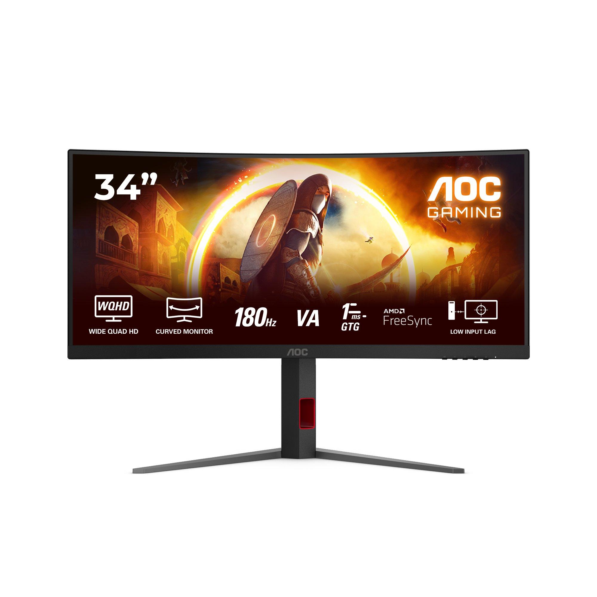 AOC G4 CU34G4 monitor zwart rood 34" 3440x1440 180Hz