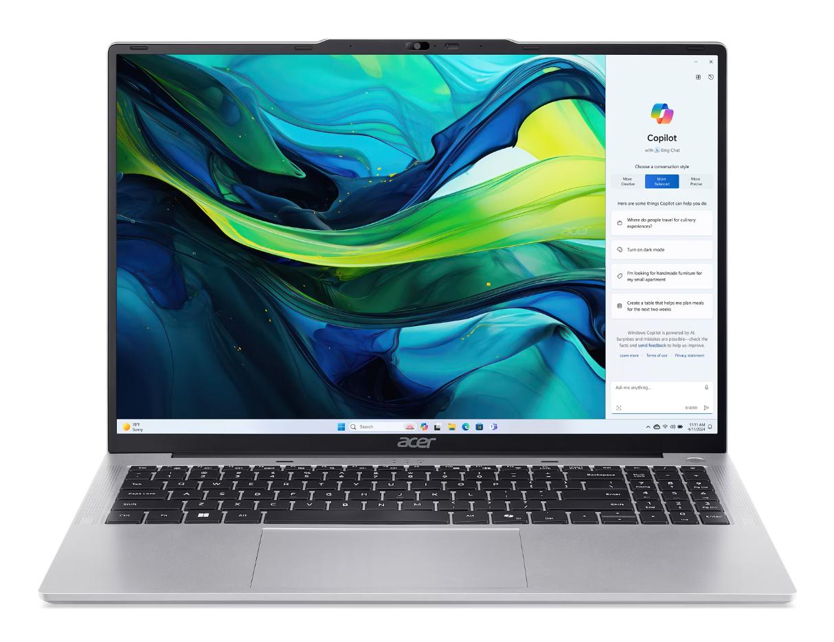 Acer Aspire Lite AL16-52P-365U laptop zilver i3-1305U 8GB 512GB SSD 16"